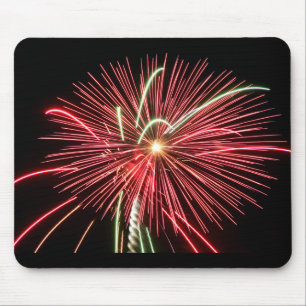 Red Fireworks Mousepad