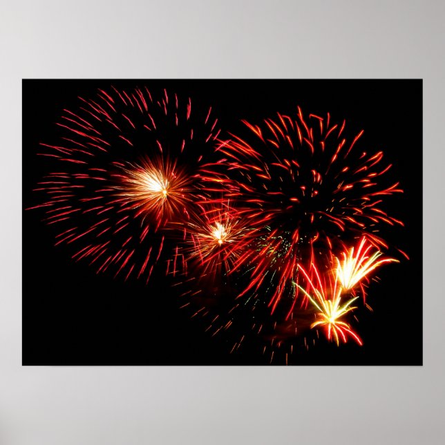 Red Fireworks Poster (Vorne)