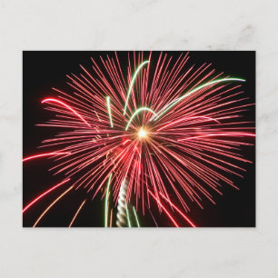 Red Fireworks Postkarte
