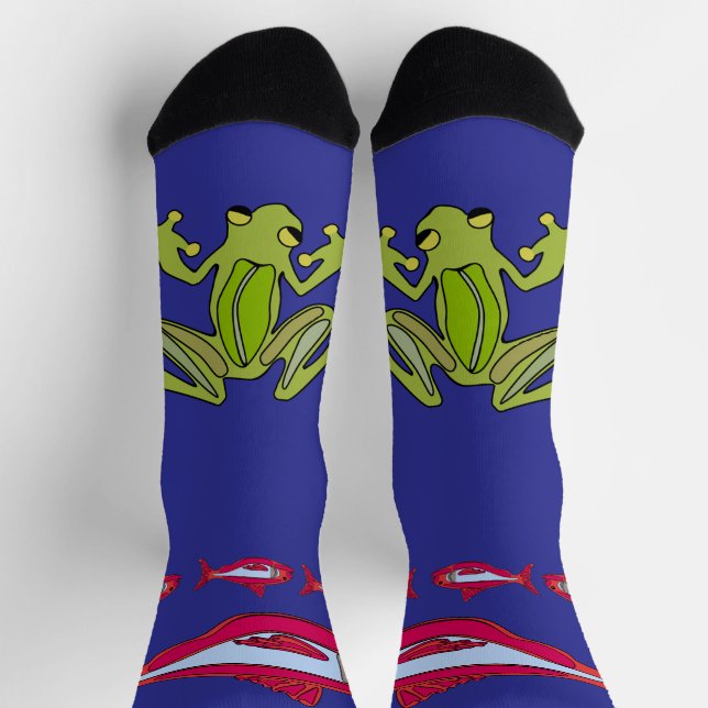 Red Fish@Frog Crew Socks Socken (Oben)