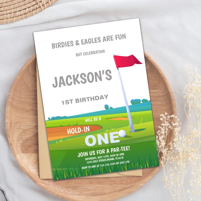 Red Flag Golf Geburtstagsfeierlichkeiten Einladung (Red Flag Golf Birthday Invitations)