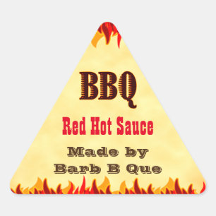 Red Flames Custom GRILLEN Hot Sauce Dreieckiger Aufkleber