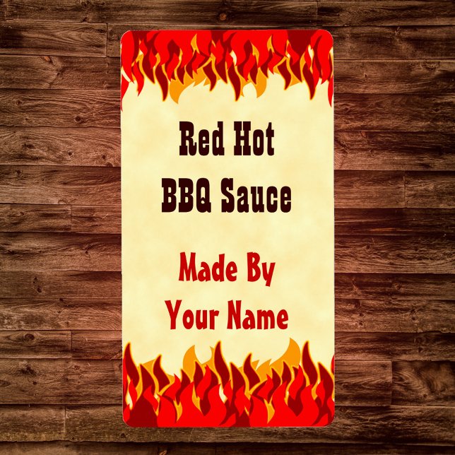 Red Flames Custom GRILLEN Hot Sauce Large Labels (Von Creator hochgeladen)