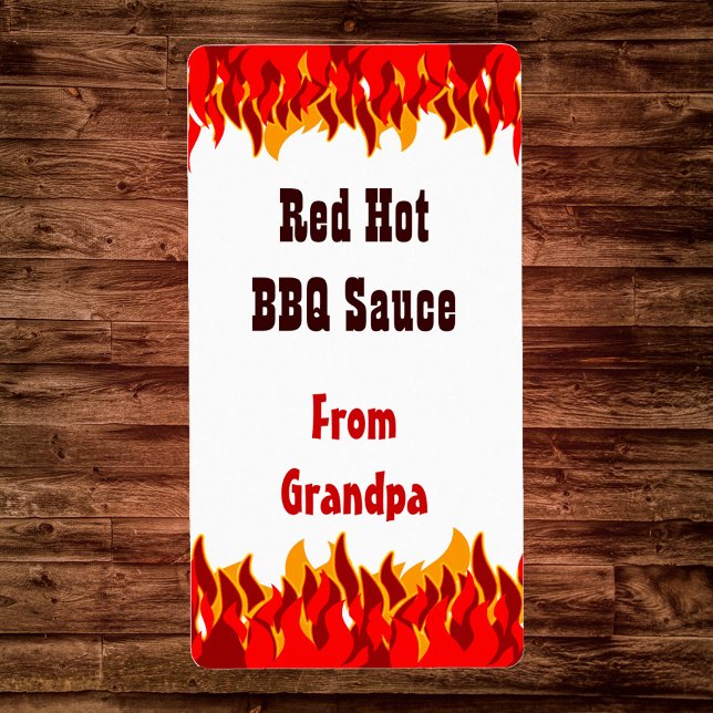 Red Flames Custom Hot Sauce Canning Labels (Von Creator hochgeladen)
