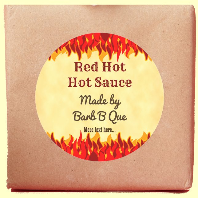 Red Flames Custom Retro GRILLEN Hot Sauce Runder Aufkleber (Von Creator hochgeladen)