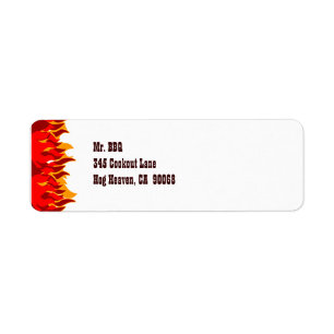 Red Flames Custom Rücksendeadressen-Aufkleber