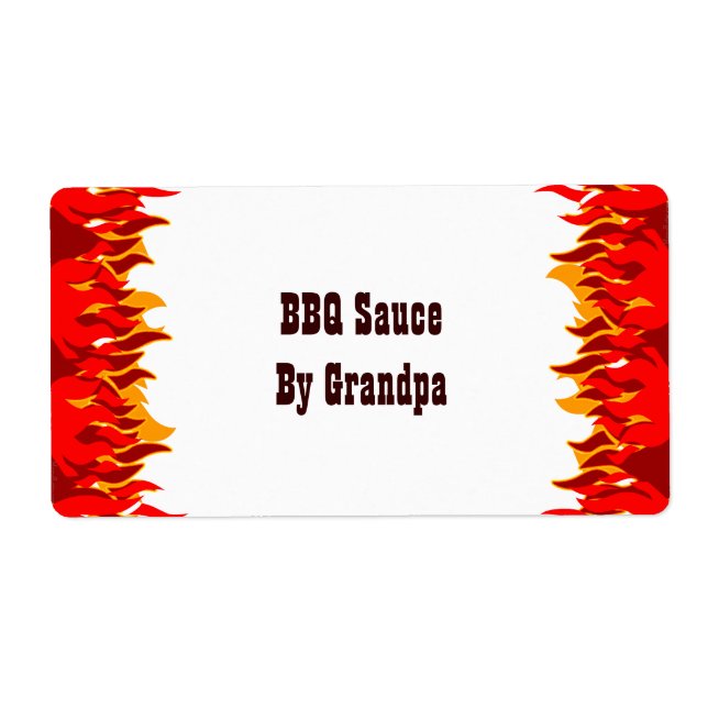 Red Flames GRILLEN Custom Canning Labels (Vorne)