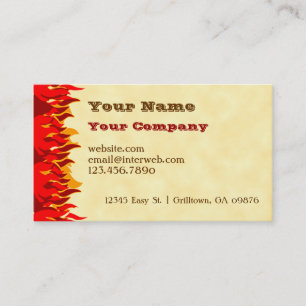 Red Flames GRILLEN Custom Western Business Card Visitenkarte