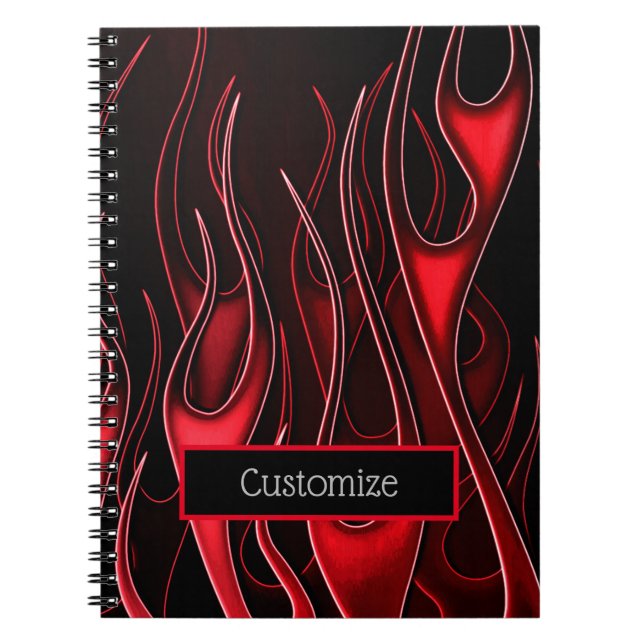 Red Flames Notebook Notizblock (Vorderseite)