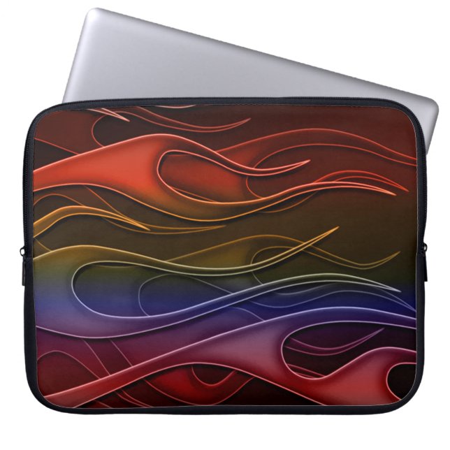 Red Flames Pattern Laptop Sleeve (Vorderseite)