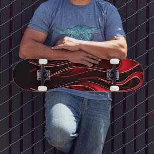 Red Flames Skateboard