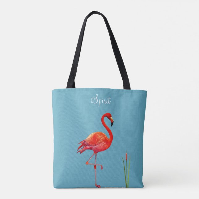 Red Flamingo auf Light Blue (Rückseite)