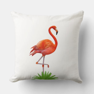 Red Flamingo & Tropical Palm Blätter Throw Kissen