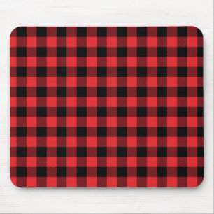 Red Flannel Buffalo Karo Pattern Mousepad