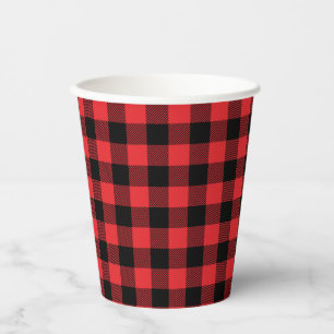 Red Flannel Buffalo Karo Pattern Pappbecher