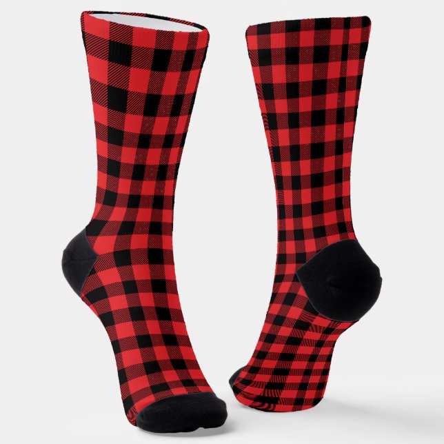 Red Flannel Buffalo Karo Pattern Socken (Gewinkelt)