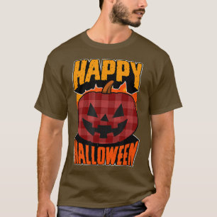 Red Flannel Kariert Happy Halloween Party Jack O L T-Shirt
