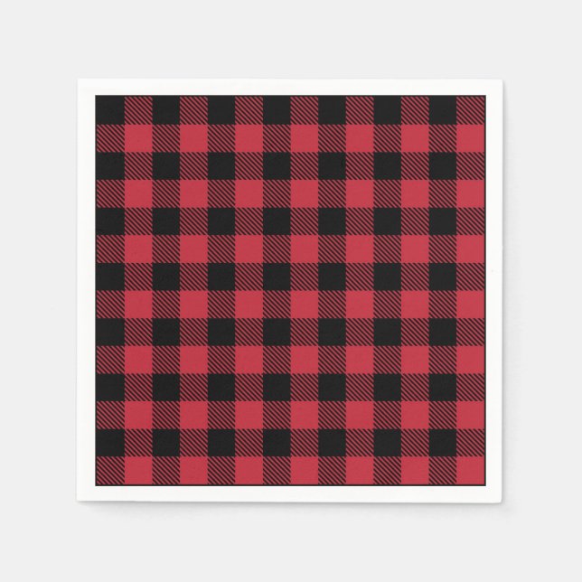 Red Flannel Rustic Paper Napkins Serviette (Vorderseite)