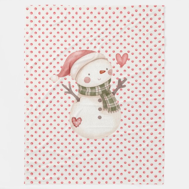 Red Fleece Blanket w/Snowman (Vorderseite)