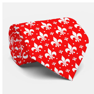 Red Fleur-de-lis-Muster Krawatte