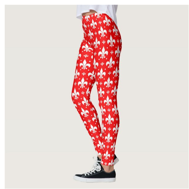 Red Fleur-de-lis-Muster Leggings (Von Creator hochgeladen)