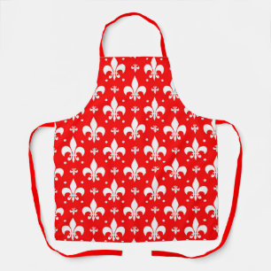 Red Fleur-de-lis-Muster Schürze