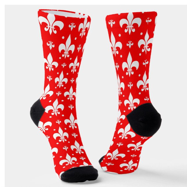 Red Fleur-de-lis-Muster Socken (Von Creator hochgeladen)