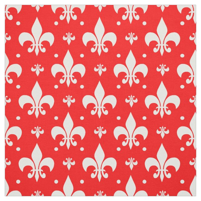 Red Fleur-de-lis-Muster Stoff (Muster)