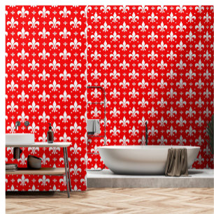 Red Fleur-de-lis-Muster Tapete