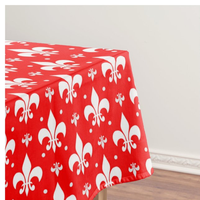 Red Fleur-de-lis-Muster Tischdecke (Von Creator hochgeladen)