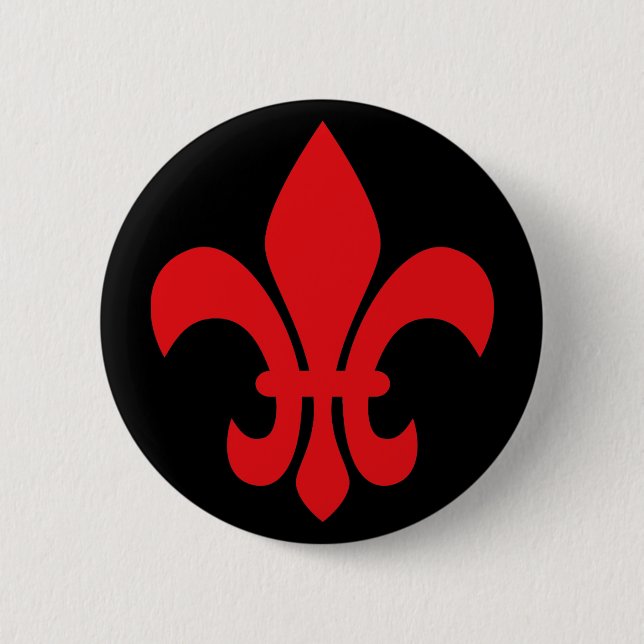 Red Fleur de Lys Button (Vorderseite)