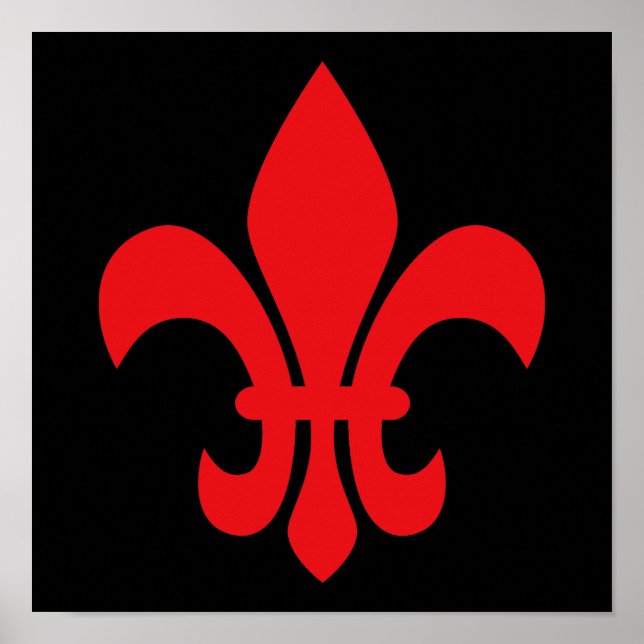 Red Fleur de Lys Poster (Vorne)