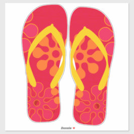 Red Flip Flops Beach Sandals Aufkleber