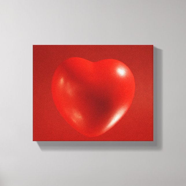Red Floating Heart Wrapped Canvas Leinwanddruck (Vorderseite)