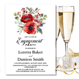 Red Flor Engagement Party Einladung