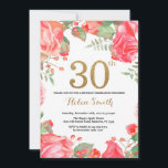 Red Floral 30. Geburtstag Einladung Gold Glitzer<br><div class="desc">Rote Floral 30. Geburtstag Einladung für Frauen. Wasserfarbe Botanische Blume Floral. Gold Glitzer. Pink Peonies Floral Blume. Erwachsener Geburtstag.
Für weitere Anpassungen klicken Sie bitte auf die Schaltfläche "Anpassen" und verwenden Sie unser Designwerkzeug,  um diese Vorlage zu ändern.</div>