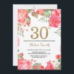 Red Floral 30. Geburtstag Einladung Gold Glitzer<br><div class="desc">Rote Floral 30. Geburtstag Einladung für Frauen. Wasserfarbe Botanische Blume Floral. Gold Glitzer. Pink Peonies Floral Blume. Erwachsener Geburtstag.
Für weitere Anpassungen klicken Sie bitte auf die Schaltfläche "Anpassen" und verwenden Sie unser Designwerkzeug,  um diese Vorlage zu ändern.</div>