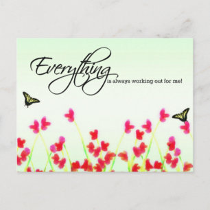 Red Floral - Alles läuft immer Postkarte