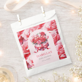 Red Floral Arch Baby Dusche Personalisiert Geschenktütchen