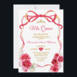 Red Floral Bow Ribbon Gold Crown Girl Mis Quince Einladung<br><div class="desc">EDITABLE Red Floral Bow Ribbon Gold Crown Girl Mis Quince Einladung Elegant Quinceañera Rote Flora Prinzessin Birthday Einladung Gold Crown Mis Quince 15 Anos,  16. Geburtstagsparty</div>
