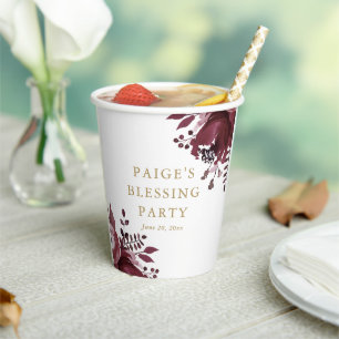 Red Floral Christlich Mother und Baby Segen Pappbecher