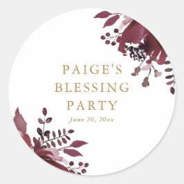 Red Floral Christlich Mother und Baby Segen Runder Aufkleber