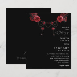 Red Floral & Crystal Wedding - Black