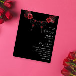 Red Floral & Crystal Wedding - Black Flyer<br><div class="desc">****** PAPIER IST DÜNN. AKTUALISIEREN SIE EIN BILDERPAPIER. ES SIND KEINE ENVELOPEN ENTHALTEN. FÜR KARTENLAGER, THICKERKARTEN, KARO DEN LINK UNTEN AUS. KARTENBESTAND, THICKERKARTEN HABEN EINE OPTION FÜR ENVELOPES ODER ENTHALTEN SIE******* Keine Umschläge, Papier Flyer-Version. Rett Geld für formelle Einladungen mit dieser kleinen Einladung. Holen Sie Ihre Gäste mit Ihren 1920er...</div>