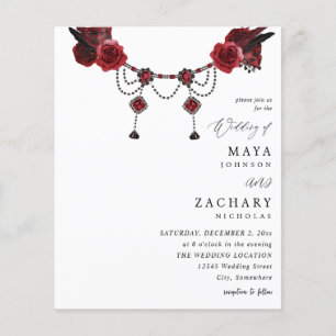 Red Floral & Crystal Wedding Flyer