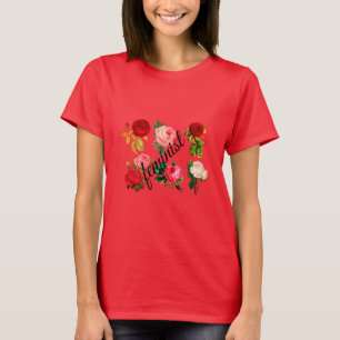 Red Floral Feminist Shirt
