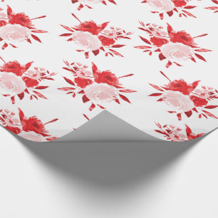 Red Floral Geschenkpapier