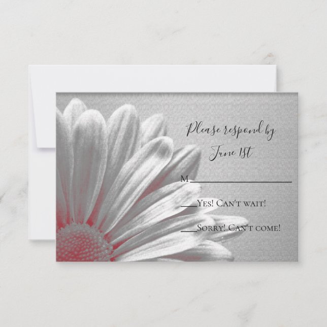 Red Floral Highlights Wedding RSVP Response Card (Vorderseite)