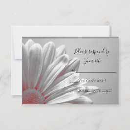Red Floral Highlights Wedding RSVP Response Card Karte
