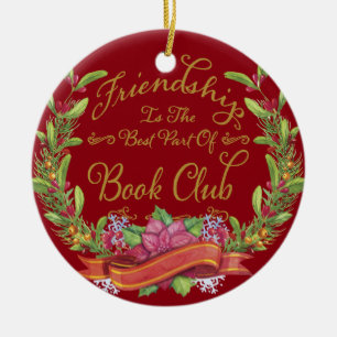 Red Floral Holiday Book Club Freundlichkeit des Pe Keramik Ornament
